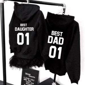 Hoodie meisje-zwart-voor dochter-Best Dad Best Daughter-Maat 7/8 jaar