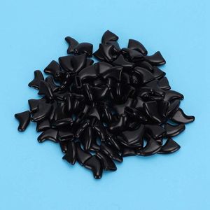 100st Soft Cat Nail Cover Protector met lijm voor katten Kitten Safe Anti-kras (zwart M)