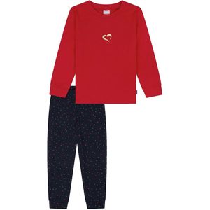SCHIESSER - Nachtkledij - Donkerblauw/Rood - 2-delig - Lang/maxi