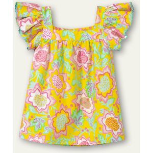 Oilily Boldy Blouse - Blouses - Vlindermouwen - Meisjes - Kinderen - Regular Fit - Geel - 92/2T