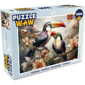 Puzzel Toekan - Vogels - Bloemen - Jungle - Legpuzzel - Puzzel 1000 stukjes volwassenen