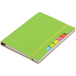 Pakket van 1x stuks schoolschriften/notitieboeken A6 gelinieerd harde kaft - groen - Inclusief pen