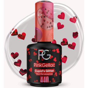 Pink Gellac Gellak - 440 Cupid's Glitter 15ml - Roze Glitter Gel Nagellak - Gellac - Gel Nagels Producten