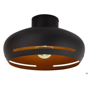 Chericoni Striscia Plafondlamp - 1 lichts - Ø35cm - Corrund Black, Goud, Zwart - IJzer, Metaal - Wandschakelaar - Italiaans Design - Nederlandse Fabrikant