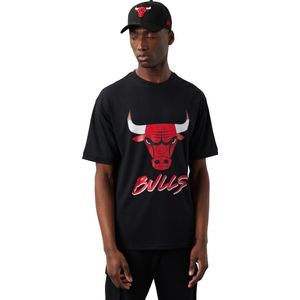 New Era Chicago Bulls Nba Script Mesh T-shirt Met Korte Mouwen Zwart L Man