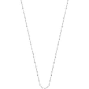 Lucardi Dames Ketting - Echt Zilver - Ketting - Cadeau voor vrouwen - 50 cm - Zilverkleurig