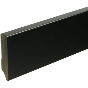 MDF Plint Zwart Gelakt - H 9 x D 1,2 x L 240 cm (Set van 3 stuks)