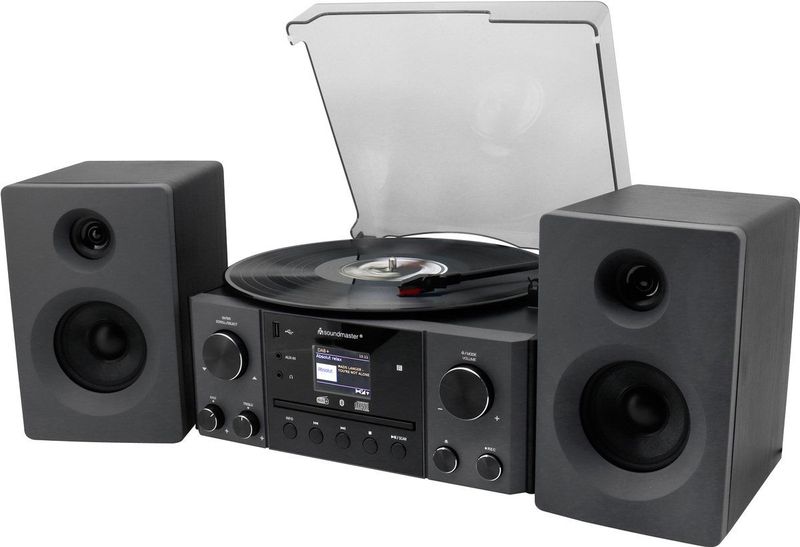 Soundmaster MCD1950 SW - Stereo Set - Platenspeler DAB+ FM Bluetooth USB CD - Zwart