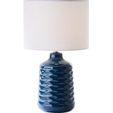 Brilliant Ilysa tafellamp 42cm blauw/wit, keramiek/metaal/textiel, 1x D45, E14, 40 W