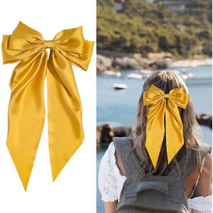 Inovra - Haarspeld met strik en Franse twist (geel) voor dames . - Haaraccessoire