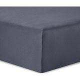 VISION Hoeslaken - Jersey - Rekbaar en strijkvrij - 180 x 200cm met 30cm hoekhoogte - Donkergrijs - 100% katoen Jersey