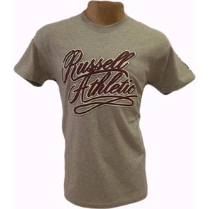 Russell Athletics Heren T.Shirt - Grijs/Bordeaux - Maat S