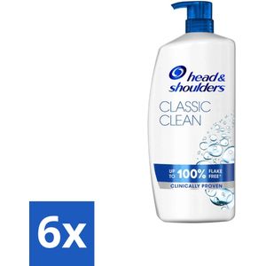 Head & Shoulders - Anti-Roos Shampoo - Classic Clean - Pompflacon - 1000 ml - Voordeelverpakking - 6 stuks