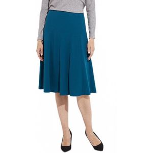 Effen uitlopende rok halverwege de lengte met elastische tailleband