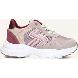 Ton & Ton Meisjes Lage sneakers Chunky zool Sanna - Roze - Suède - Maat 28