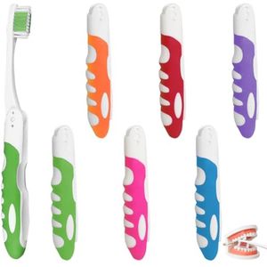 Set van 6 opvouwbare Reisp poetsers - Mini Tandborstels voor Camping en Reizen - Ergonomisch en Compact