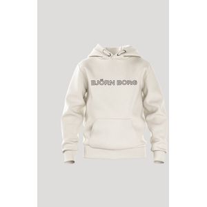 Björn Borg Essential 3 Hoodie Kinderen Trui Met Capuchon Jongens - Tofu Gebroken Wit - Maat 158/164