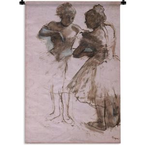Wandkleed Edgar Degas - Two dancers - Kunstwerk van Edgar Degas Wandkleed katoen 60x90 cm - Wandtapijt met foto