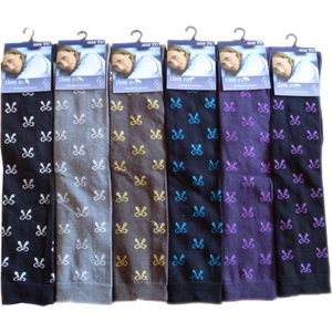 Dames KNIEKOUS - hartjes/ruiten - 6 paar - one size - losse elastiek - 78% katoen - chaussettes socks