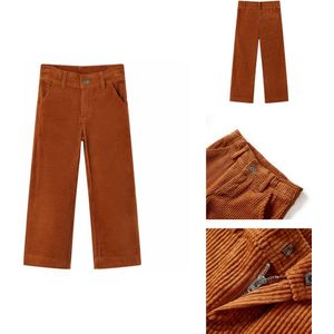 vidaXL Kinderbroek - Kinderbroeken - Kinderkleding - Kinderkled - Kinderbroek 116 ribfluweel cognackleurig