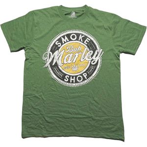 Bob Marley - Smoke Shop Heren T-shirt - M - Groen