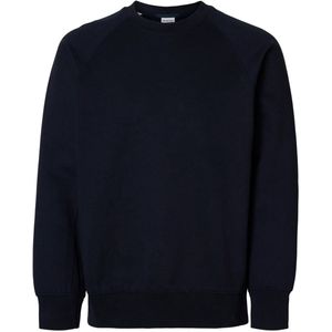 Selected Homme - SLHRELAXARON LS RAGLAN SWEAT - Heren Trui - Blauw - Ronde Hals