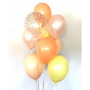 Huwelijk / Bruiloft - Geboorte - Verjaardag ballonnen | Oranje - Zalm / Beige - Geel - Lila / Mauve - Transparant - Polkadot Dots | Baby Shower - Kraamfeest - Fotoshoot - Wedding - Birthday - Party - Feest - Huwelijk | Decoratie | DH collection