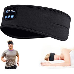 Hoofdtelefoon bluetooth 5.0 zacht en ademend slaaphoofdtelefoon slaapmasker beat band hoofdtelefoon HD stereo-luidspreker voor sport yoga fitness zwart