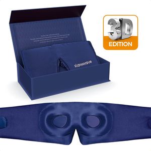 Slowwave - Premium Silk Sleep Mask - 3D Edition - Zwart - Zijde