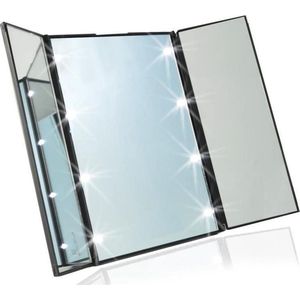 Kleine Draagbare LED Make-up Spiegel met verlichting! - 8 Led lichtjes - Voordeligste keus