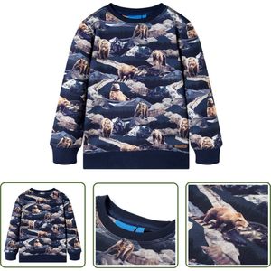 vidaXL Meisjestrui - Kindertrui - Kindertrui 104 marineblauw - Jongenstrui - Blauwe Trui - Katoentrui