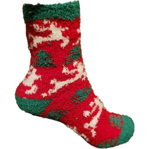 1 paar Kerstsokken dames / heren - huissokken - fluffy sokken - Foute kerstsokken - oDaani