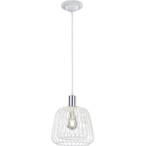 LED Hanglamp - Hangverlichting - Torna Simon - E27 Fitting - 1-lichts - Rond - Mat Wit - Aluminium