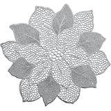 Zeller placemats bloemen vorm - 1x - kunststof - 49 x 47 cm - zilver