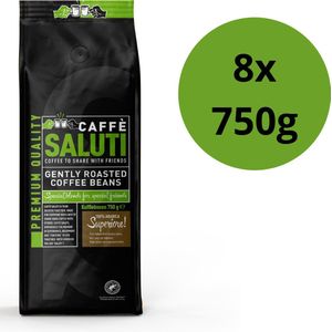 Caffè Saluti Superiore - 1 doos: 8x 750 gram - Medium gebrande Koffiebonen - koffie - Rainforest Alliance - 100% Arabica
