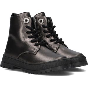 Pinocchio P1564 Veterboots - Laarzen Met Veters - Meisjes - Zilver - Maat 25