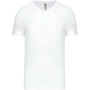 Wit T-shirt met V-hals merk Kariban maat 4XL