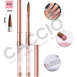 CACCIO® MASTER PRO Kolinsky Acryl penseel #12 - Acryl Penseel - Rose Goud - Acryl nagels - Nagel penseel -Manicurist - Premium Kwaliteit Penseel - Sculpting Brush - Nagels - Nagel kwast-Acryl poeder - Acryl vloeistof - Professioneel Gebruik