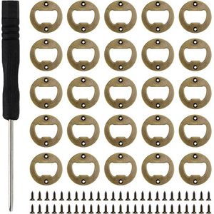 25-delige Flesopener Inzetset 4 cm - Robuust en Duurzaam Retro Design - Geschikt voor Bars, Barbecues en Camping