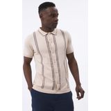 Felix Hardy - Overhemd Knit - Gestreept - Katoen - Korte Mouw - Beige