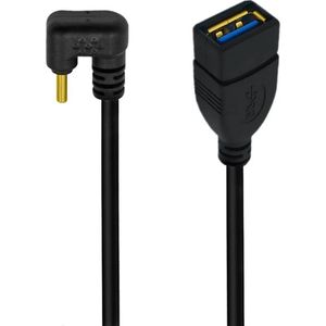 USB-C (m) haaks (U-bocht) naar USB-A (v) adapter - USB3.0 / zwart - 0,25 meter
