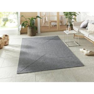 Flycarpets Binnen & Buitenkleed vloerkleed - Trenzado - Lichtgrijs - 80x200 cm