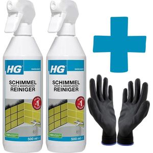 HG Schimmelreiniger Vocht en weerplekkenreiniger 2 stuks + gratis KD handschoenen