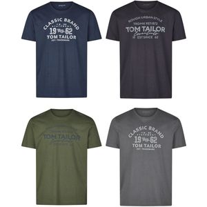 Tom Tailor - T-Shirt - Veelkleurig - 4-Pack - Ronde Hals - Regular Fit