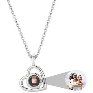 Gepersonaliseerde Foto Ketting voor Dames - Hart Projectie Sieraden