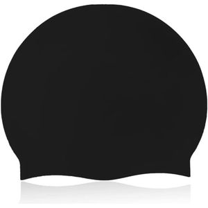 Allecto Plus - Zwarte siliconen badmuts voor volwassenen met haarbescherming
