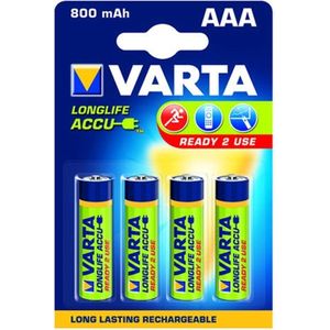 Varta AAA Oplaadbare Batterijen - 800mAh - 4 stuks