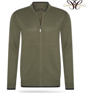 Cappuccino - Vest - Lange Rits - Tipping - Leger Groen Green - S