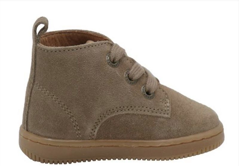 Develab - Firststep - Babysneakers - Taupe - Halfhoog Veterschoentje