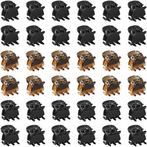 36 stuks mini haarclips antislip haarclips haaraccessoires voor meisjes en vrouwen (zwart en bruin)